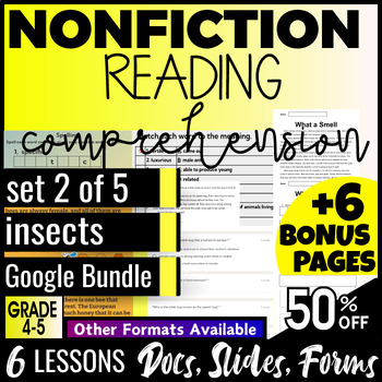 Preview of Insects Nonfiction Reading Passages Multiple Choice 4th 5th Grade