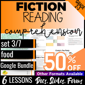 Preview of Food Fiction Reading Comprehension Passages Multiple Choice 2nd 3rd Grade