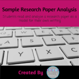 Sample Research Paper and Analysis Questions with Digital Version