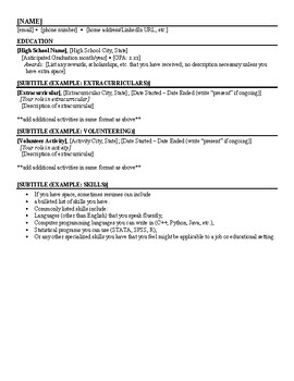 Preview of Sample Resume Template
