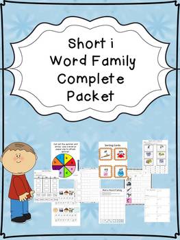 Preview of Sample Short i Word Family Centers Bundle: CVC Bingo, Spinner, Sorting, & MORE!