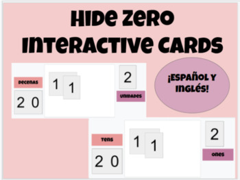 Preview of Sample Spanish Hide Zero Interactive Cards 