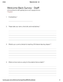 Sample: Staff Survey Questions (Start of School Year)