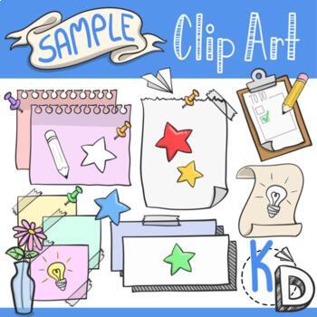 Preview of Sample Stationary FREE Clipart [Kevin Draws]