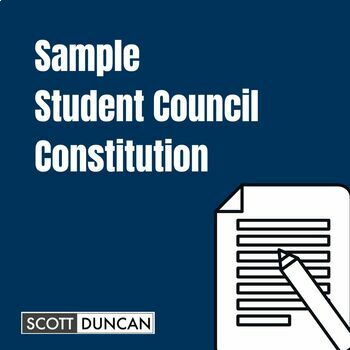 Preview of Sample Student Council Constitution - Secondary Edition