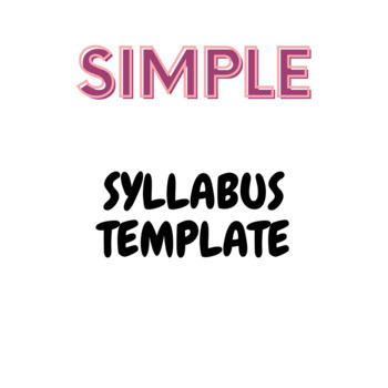 Preview of Sample Syllabus/Template - Earth & Space Science
