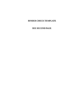Preview of Binder Check Template
