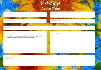 Preview of Sample Van Gogh Lesson Plan