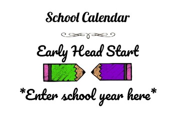Preview of Sample Yearly Calendar for Early Head Start and Head Start