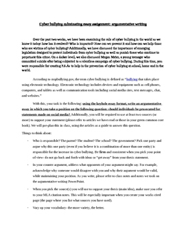 persuasive essay about cyberbullying