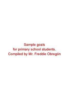 Preview of Sample goals  for primary school students.