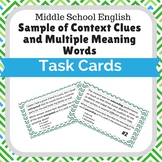 Sample of Context Clues and Multiple Meaning Words Task Cards