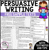 Sample Persuasive Pieces - With Writing Tools and Notes