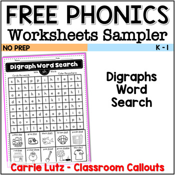 Phonics Worksheets FREE Distance Learning by Carrie Lutz - Classroom ...