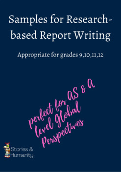 Preview of Samples for Research-Based Report Writing
