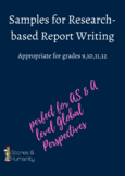 Samples for Research-Based Report Writing