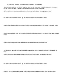 worksheet 1 on sampling distributions