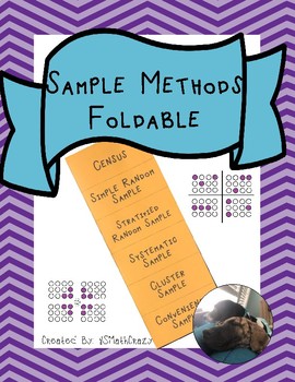 Preview of Sampling Methods Foldable