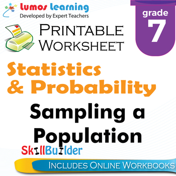 Preview of Sampling a Population Printable Worksheet, Grade 7