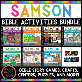 Preview of Samson Activities Endless Growing Bundle of Samson Bible Story Activities