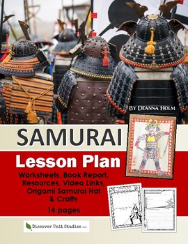 Preview of Samurai Lesson Plan: Worksheets, Book List, Craft & Origami