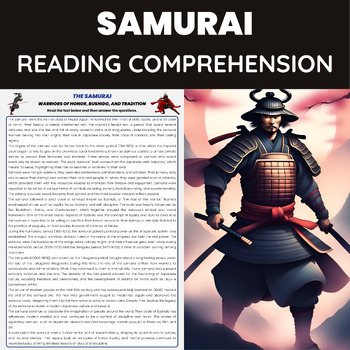 Preview of Samurai Reading Comprehension | Feudal Japan Worksheet