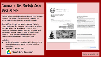 Preview of Samurai & the Bushido Code: DBQ Activity 