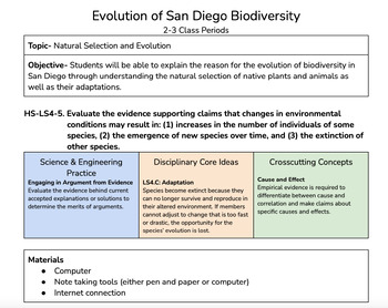 Preview of San Diego Biodiversity Evolution