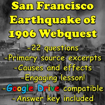 Preview of San Francisco Earthquake of 1906 Webquest