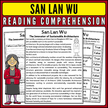 Preview of San Lan Wu Nonfiction Reading Passage & Quiz for AAPI Heritage Month