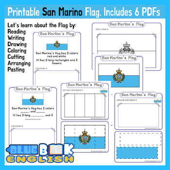 Preview of San Marino Flag Activity | Flag Craft Differentiated (6 Pages)