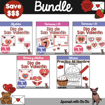 Preview of San Valentin Alfabeto y Números | Valentine Counting, Rhyme, Letter Bundle
