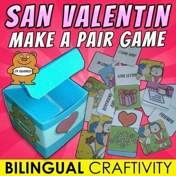 Preview of San Valentin make a pair game - BILINGUAL CRAFTIVITY