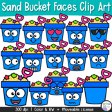 Sand Bucket Faces Clipart | Summer Emotions Clip Art