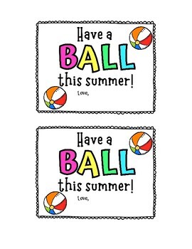 Sand Bucket and Beach Ball End of Year Present Tag by KinderKutiesss