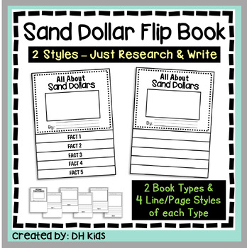 Preview of Sand Dollar Report, Ocean Flip Book, Science Research Writing Project, Sea