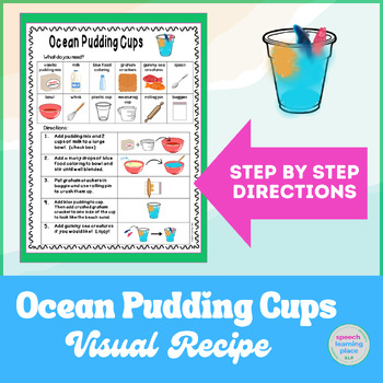 Preview of Ocean Pudding Visual Recipe Life Skills | Special Ed | Speech Therapy | Cooking