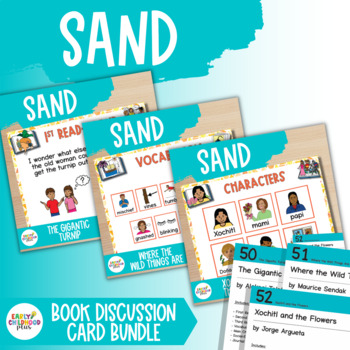 Preview of Sand Study Book Discussion Card Bundle for The Creative Curriculum