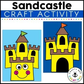 Preview of Sandcastle Summer Craft End of the Year Craftivity Beach Day Bulletin Board June