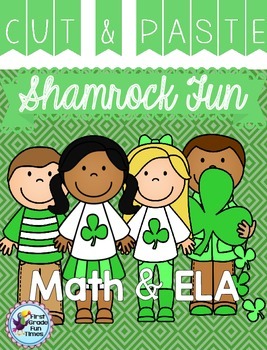 Preview of St. Patrick's Day Cut & Glue Activities for ELA and Math