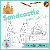 Sandcastle Template Set: Black and White Outlines for Beac