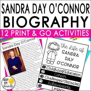 Preview of Sandra Day O'Connor Biography & Reading Response Activities | Digital & Print