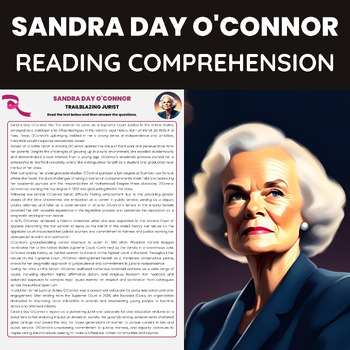 Preview of Sandra Day OConnor for Womens History Month | Justice  US Supreme Court