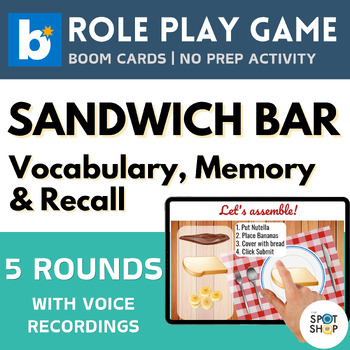 Preview of Sandwich Bar Vocabulary Memory and Recall Boom Cards