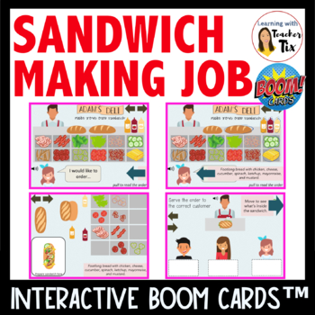 Preview of Sandwich Making Job or Work Boom Cards