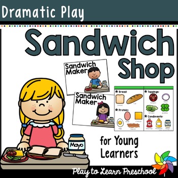 Preview of Sandwich Shop Dramatic Play Pretend Play Restaurant Printables Preschool PreK