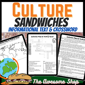 Sandwiches Around the World Passage Crossword and Map Activity TPT