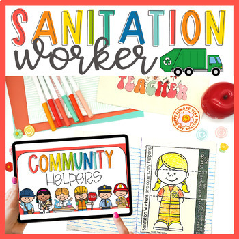 Preview of Sanitation Worker Community Helper Interactive Notebook & Slideshow Lesson Plan