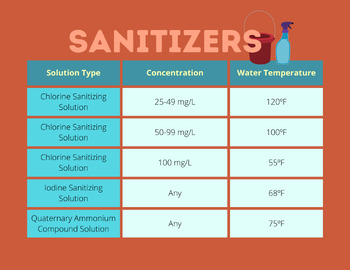 Preview of Sanitizers Infographic FOODS/PROSTART