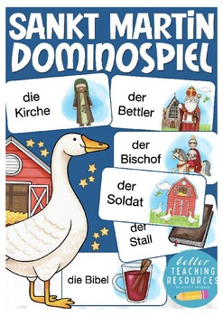 Preview of Sankt Martin Martinstag Domino Spiel Wortschatz Deutsch, German vocabulary game